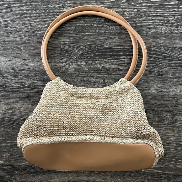 Cherokee Ribbon Wildflower Floral Embroidered Straw Rattan Purse Shoulder Bag - Picture 3 of 7